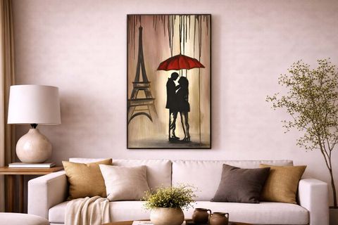 PARİSTEKİ ÇİFT ORİJİNAL YAĞLI BOYA TABLO