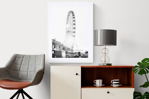 SİYAH BEYAZ DÖNME DOLAP BEYAZ ÇERÇEVE TABLO 21X30
