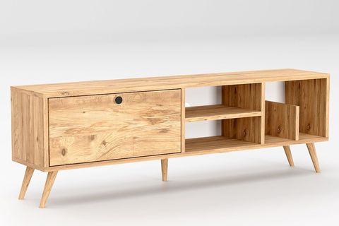 LENA KİTAPLIK BÖLÜMLÜ TV SEHPASI, ÇAM, 140 CM