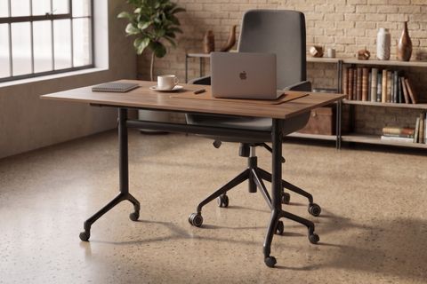 OFİSİMİ NEAT KATLANIR ÇOK AMAÇLI OFİS  MASASI, CEVİZ, 120 CM