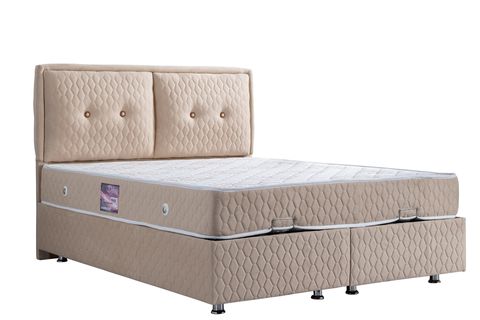 VECTRA BAZA BAŞLIK VE DELÜX YATAK SETİ, BEJ, 160X200