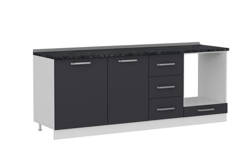 MİNAR 215 CM MUTFAK DOLABI BEYAZ ANTRASİT 215-A3-ALT MODÜL