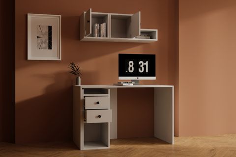 LUMA MODÜL DUVARA MONTE ÇALIŞMA MASASI, 2 KAPAKLI 2 ÇEKMECELİ