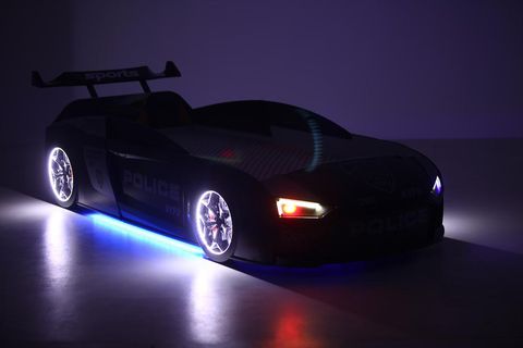 AUDİ V12 KUMANDALI VE MÜZİKLİ POLİS ARABALI YATAK, 90X190