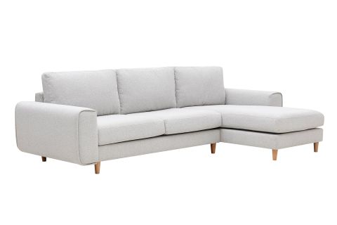 MERLİN MİNİ KÖŞE KOLTUK, NATUREL AYAK, FİTİLLİ KOL, RECYCLED KUMAŞ, AÇIK GRİ