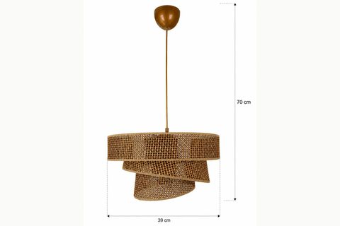 DAİSY ÜÇ KATLI HASIR AVİZE, KAHVERENGİ