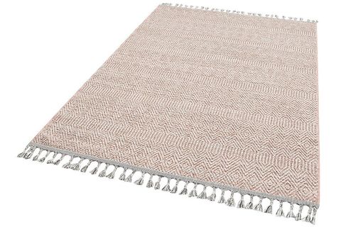 ELİT EL ETNİK DESEN HALI 01, YIKANABİLİR, ROSE, 80X150