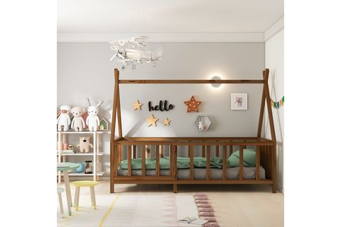 JOY MONTESSORİ KARYOLA, KAPILI, CEVİZ, 90X190