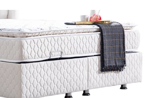 NİCE BAZA BAŞLIK VE REAL PEDLİ YATAK SETİ, KREM, 90X190