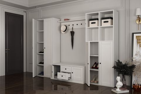 LEONARDO PORTMANTO VESTİYER 273, DOLAPLI, BEYAZ, 230 CM VST1010