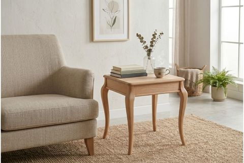 MAYLA YAN SEHPA, NATURAL AHŞAP, 56X56X57 CM