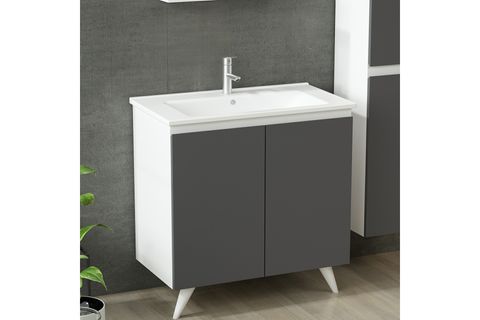 NİKA BANYO DOLABI AY2K82, BEYAZ ANTRASİT, 100 CM