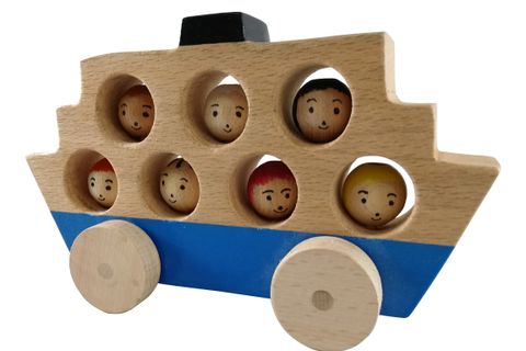 AHŞAP OYUNCAK, YOLCU GEMİ, MAVİ