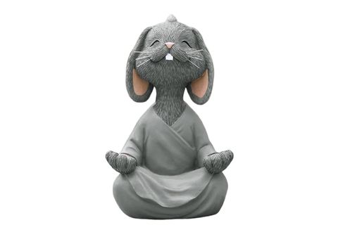 YOGA YAPAN TAVŞAN BİBLO BÜYÜK BOY, GRİ