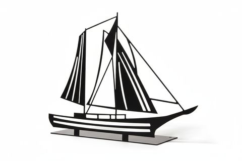 MUYİKA METAL MASA ÜSTÜ BİBLO, YELKENLİ, 20X27 CM