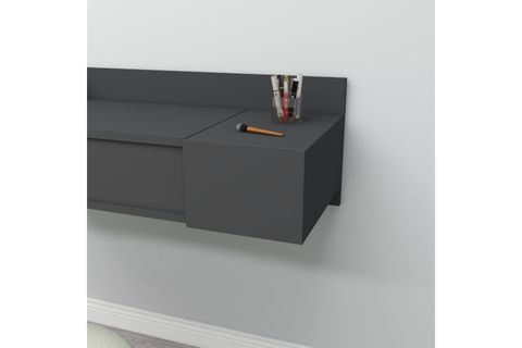 ZAKKUM RAFLI AYNALI DUVARA MONTE  MAKYAJ MASASI, ANTRASİT