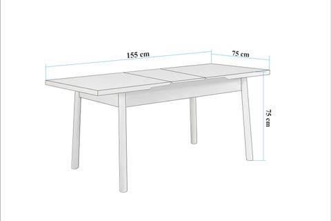 OLİVER MASA TAKIMI, BAROK SİYAH, 75X120