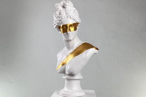 DIANA GOLD MASK AND BELT POP ART DEKORATİF ROMA YUNAN HEYKELLERİ