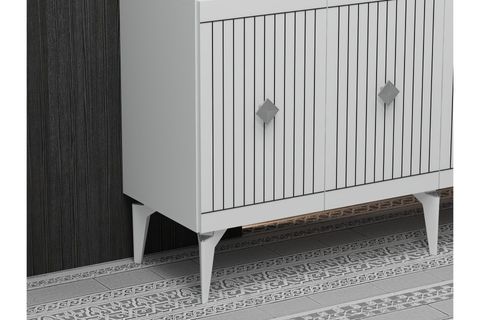 MİDAS KONSOL, BEYAZ GÜMÜŞ, 150 CM