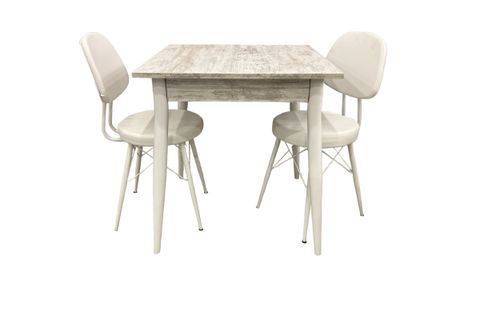 MENDEL MASA VE EYFEL SANDALYE TAKIMI, KRİSTAL, 70X70