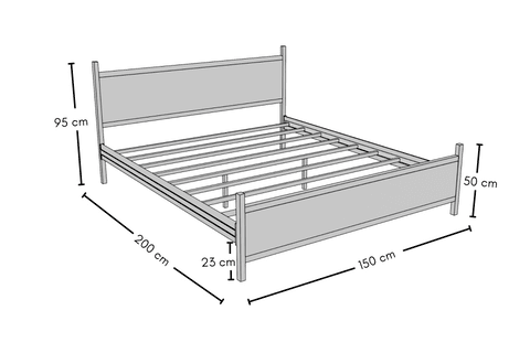 GM 305 MODERN ÇİFT KİŞİLİK METAL SİYAH SONOMO KARYOLA 150X200