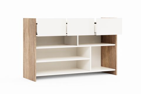 FURMET MODÜLER CORA ŞİFONYER, BEYAZ, 3 ÇEKMECELİ 3 KAPAKLI