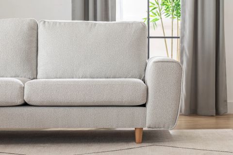 MERLİN MİNİ KÖŞE KOLTUK, NATUREL AYAK, FİTİLLİ KOL, RECYCLED KUMAŞ, AÇIK GRİ