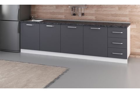 MİNAR 285 CM MUTFAK DOLABI BEYAZ ANTRASİT 285-A2-ALT MODÜL