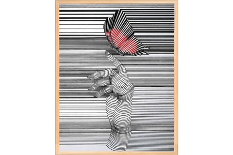 AHŞAP ÇERÇEVELİ ÇİZGİLERİN GÜCÜ TABLO SETİ, 1, 50X70