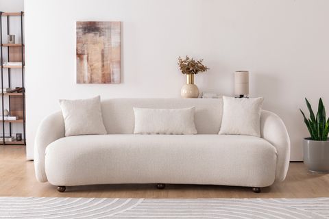 NAPLES THREE SEATER SOFA, ECRU, UK