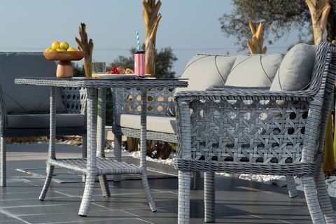 MOVA RATTAN BAHÇE MOBİLYASI, GRİ, 2+1+1