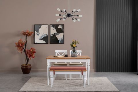 SIRMA AHŞAP MASA VE BENCH TAKIMI, 120X80