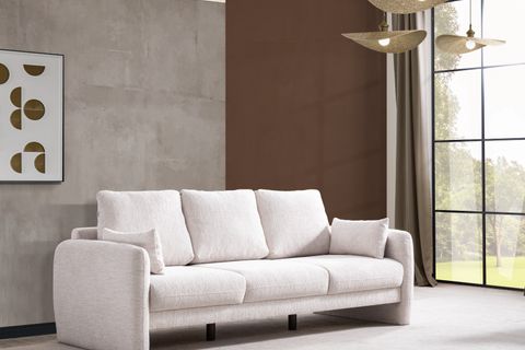 WİLLOW KOLTUK TAKIMI, ÜÇ MİNDERLİ, KIRIK BEYAZ