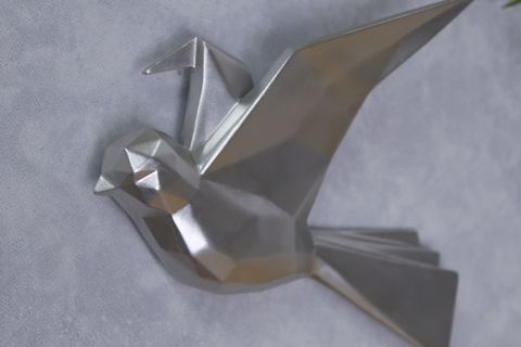 MOUETTE ÜÇLÜ DEKORATİF KUŞ, GÜMÜŞ