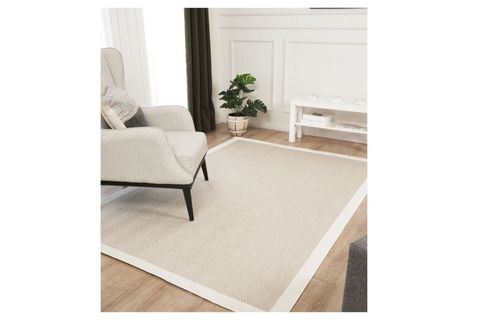 KOLAY TEMİZLENEN YIKANABİLİR BORDÜRLÜ SİSAL HALI, 80X150, KREM