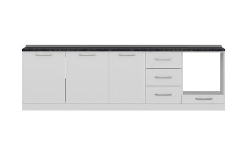 MİNAR 280 CM MUTFAK DOLABI BEYAZ 280-B3-ALT MODÜL