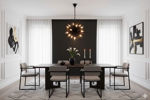 LÜKSEMBURG KİRPİ AVİZE, SİYAH, 60 CM