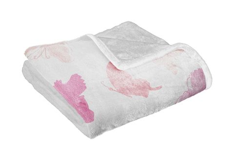 PEMBE KELEBEK BASKILI WELSOFT ÇOCUK BATTANİYESİ, 160X220 CM