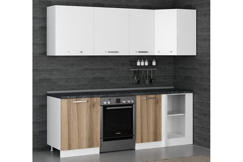 MİNAR 225CM KÖŞE MUTFAK DOLABI BEYAZ DORE K225D2