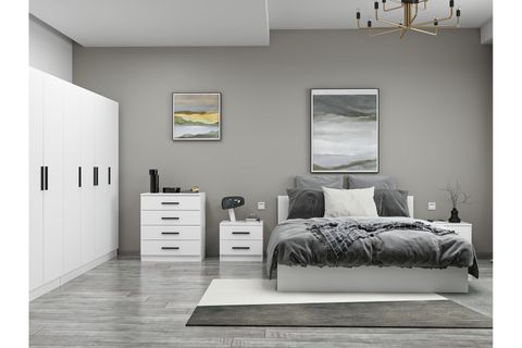 KALE210 YATAK ODASI TAKIMI, BEYAZ, 6 KAPAKLI, SET 116