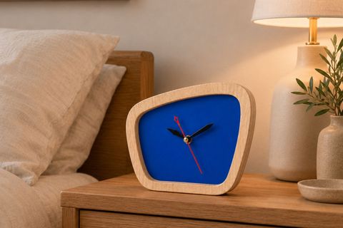 WOODESK TEMPUS AHŞAP ÖZEL TASARIM MASA SAATİ, MAVİ