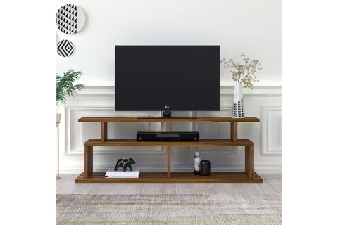 WOODFACE ELLA DOĞAL AHŞAP TV SEHPASI 120X40 CM CEVİZ RENK