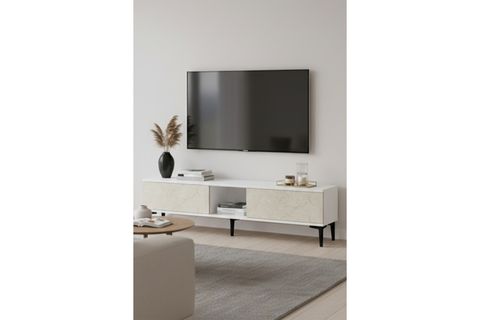 APLOS TV SEHPASI, BEYAZ TRAVERTEN, 150 CM, TSA1599BT