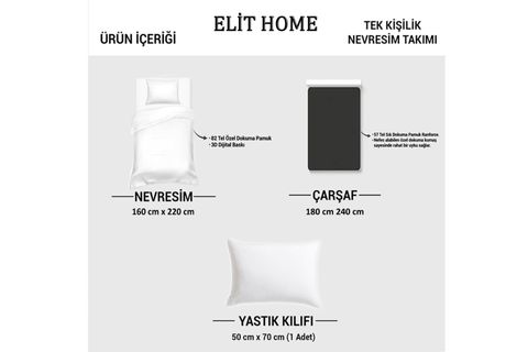 PAMUK YENİ YIL CHRİSTMAS TEMALI NOEL KAR ÇOCUK NEVRESİM TAKIMI, BEYAZ, 160X220 CM