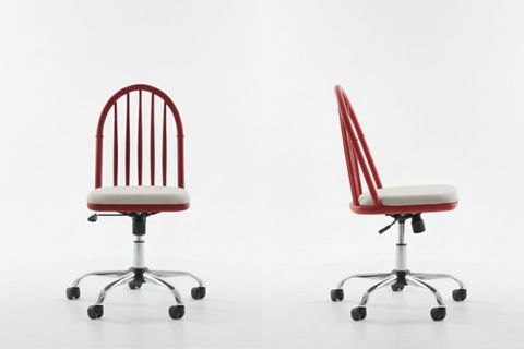 LAURA AHŞAP OFİS ÇALIŞMA SANDALYESİ, KIRMIZI