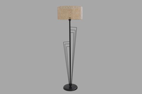 LUMEXX KELEBEK SİLİNDİR RATTAN ABAJURLU LAMBADER, SİYAH