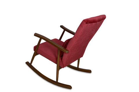 ASEDİA TREND KAPİTONELİ SALLANAN SANDALYE, BORDO, AHŞAP, CEVİZ AYAK