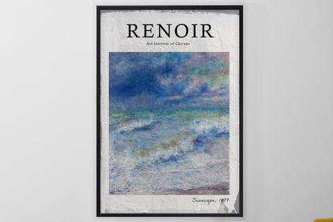 ÇERÇEVELİ BETON ART DOKULU RENOİR SEASCAPE POSTER