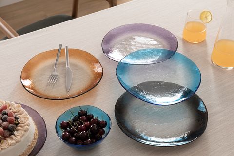 KİTCHEN ESSENTİALS ALTHEA CAM SERVİS TABAĞI 28 CM, MOR