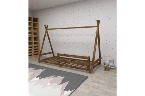 WOODFACE PANDA MONTESSORİ KARYOLA, CEVİZ, 90X190